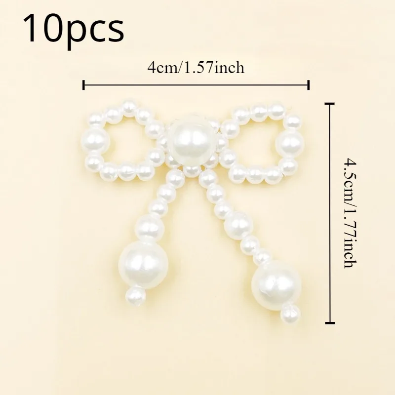 10pcs Hand Woven Pearl Bow Heart-shaped DIY Materials Decorative Accessories Clothing Accessories