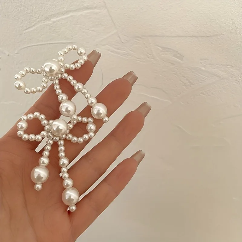 10pcs Hand Woven Pearl Bow Heart-shaped DIY Materials Decorative Accessories Clothing Accessories