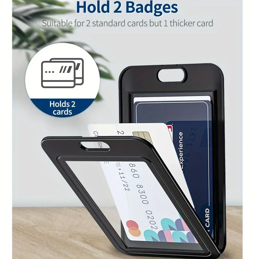 1PCS Plastic Badge Employee Badge Holder Double Sided Transparent Retractable Card Holder Office Staff Badge Holder