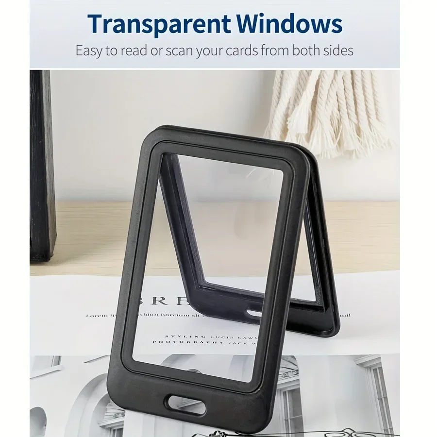 1PCS Plastic Badge Employee Badge Holder Double Sided Transparent Retractable Card Holder Office Staff Badge Holder
