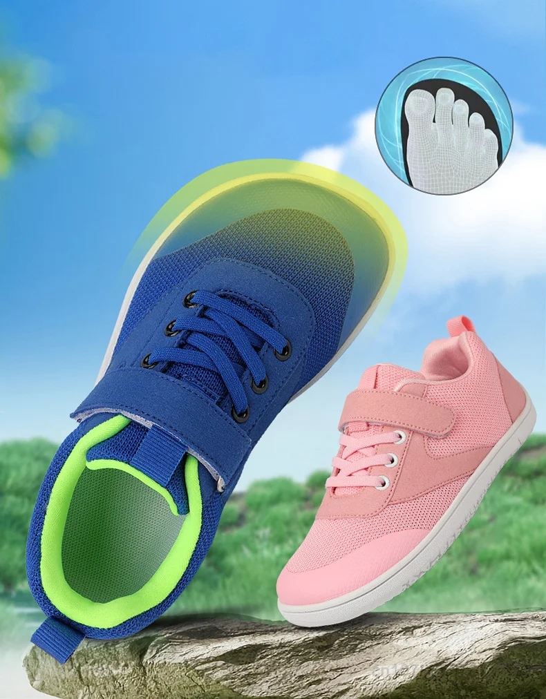 New Boys Girls Sneakers Kids Wide Barefoot Shoes Naturally Splay Shoes Toddler Little Big Kid