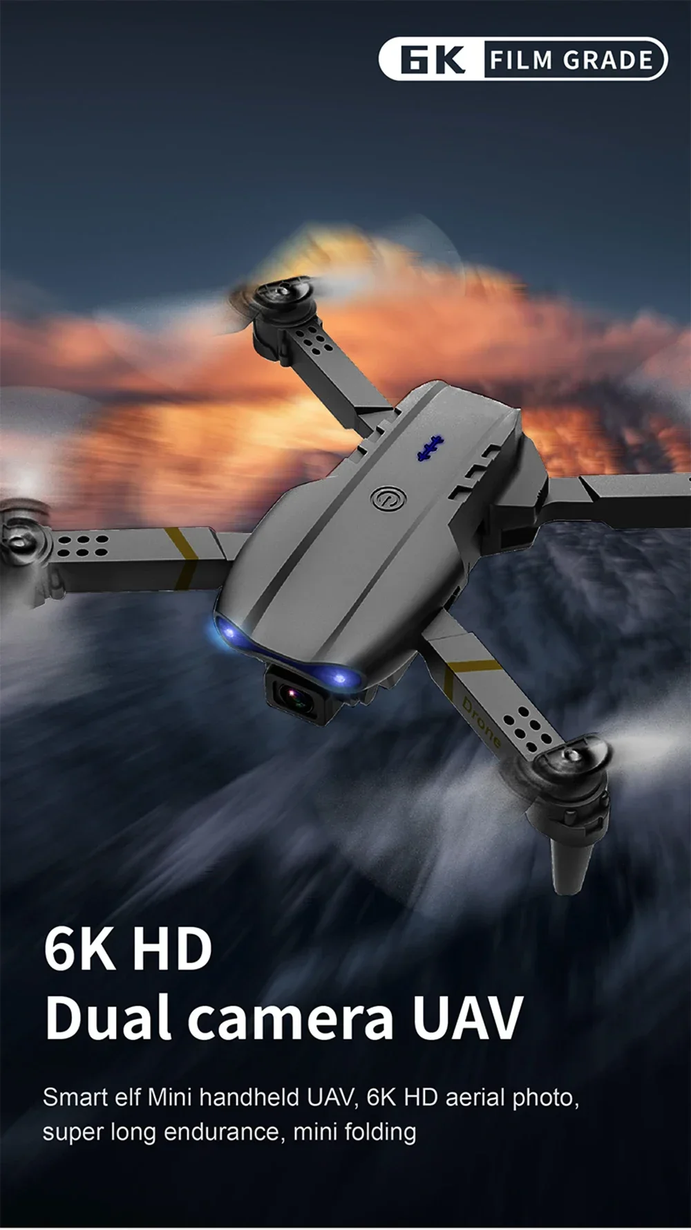 E99 Folding Drone Quadcopter Remote Control Handle Four Axis Aircraft HD 4K Photography UAV Altitude Fixation