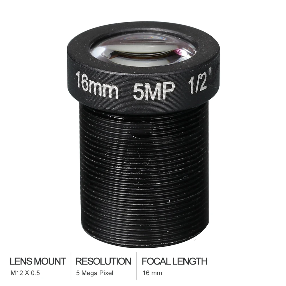 Camera Lens CCTV HD 5 Mega Pixel M12  Mount 8MM 12MM 16MM Optional 1/2.5" F2.0 For Surveillance Security IP Cam