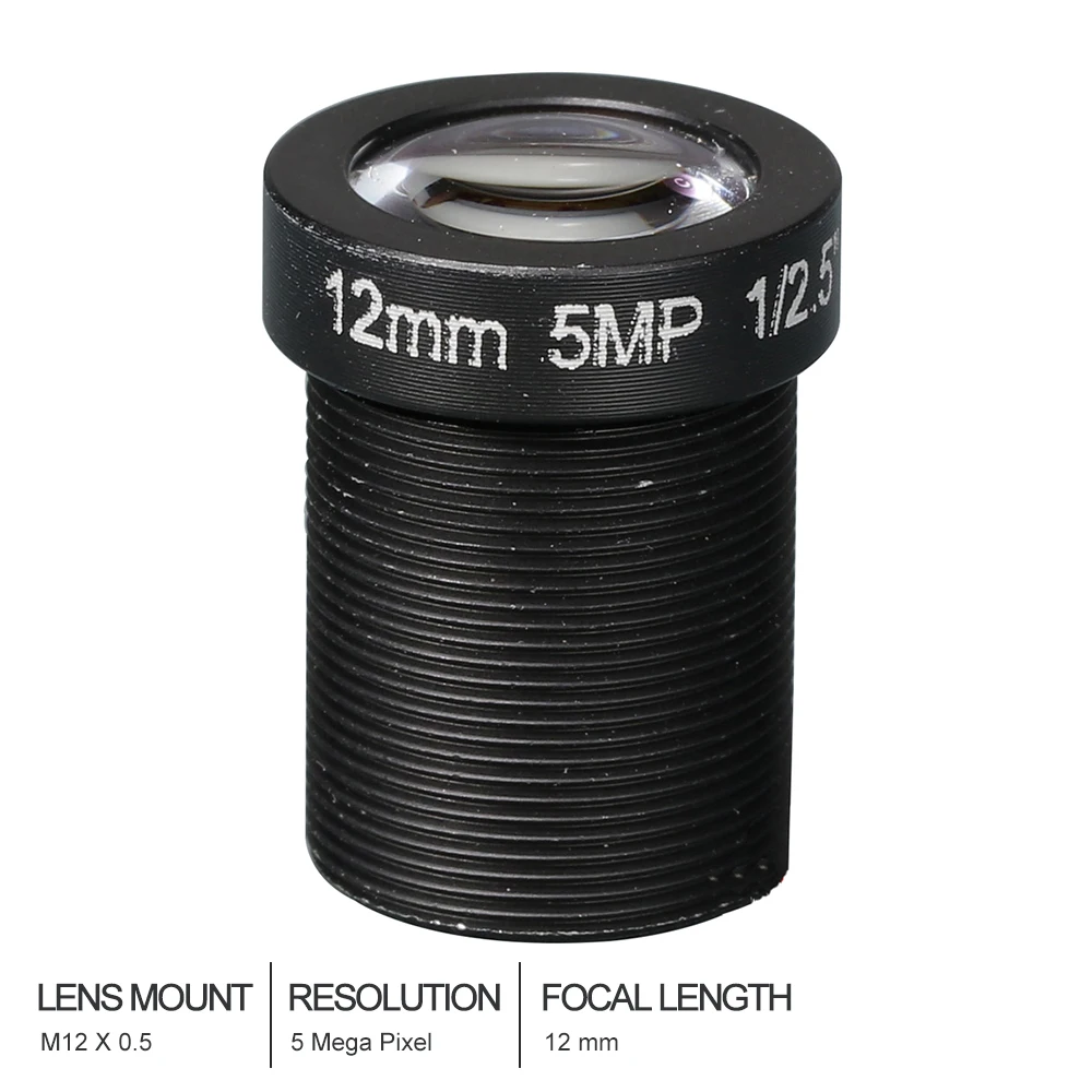 Camera Lens CCTV HD 5 Mega Pixel M12  Mount 8MM 12MM 16MM Optional 1/2.5" F2.0 For Surveillance Security IP Cam