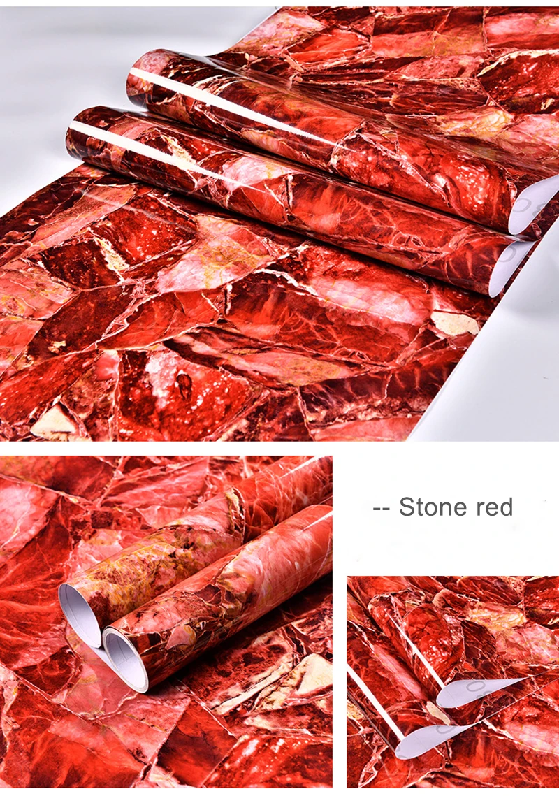 PVC Self-adhesive Kitchen Waterproof And Oil Proof Marble Decal Cabinet Stove Top Desktop Refurbished Wallpaper