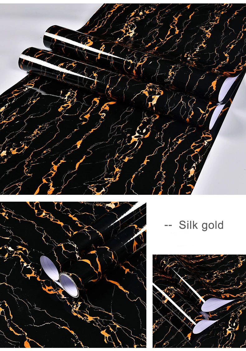 PVC Self-adhesive Kitchen Waterproof And Oil Proof Marble Decal Cabinet Stove Top Desktop Refurbished Wallpaper