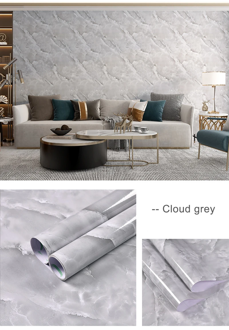 PVC Self-adhesive Kitchen Waterproof And Oil Proof Marble Decal Cabinet Stove Top Desktop Refurbished Wallpaper