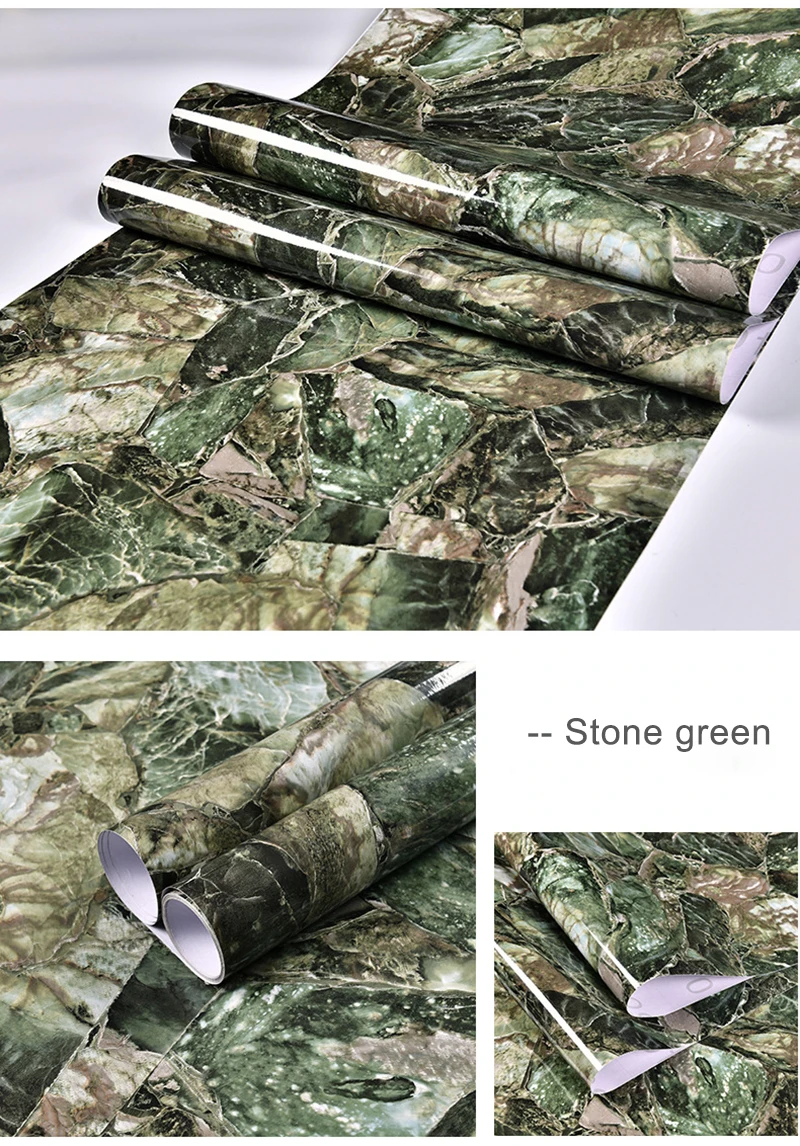PVC Self-adhesive Kitchen Waterproof And Oil Proof Marble Decal Cabinet Stove Top Desktop Refurbished Wallpaper