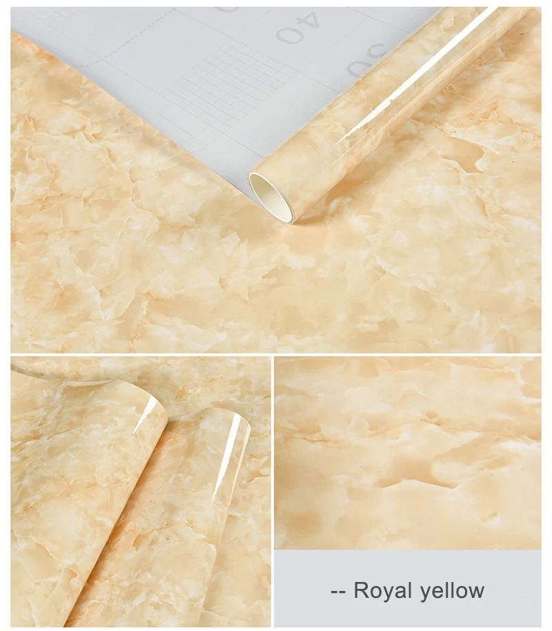 PVC Self-adhesive Kitchen Waterproof And Oil Proof Marble Decal Cabinet Stove Top Desktop Refurbished Wallpaper