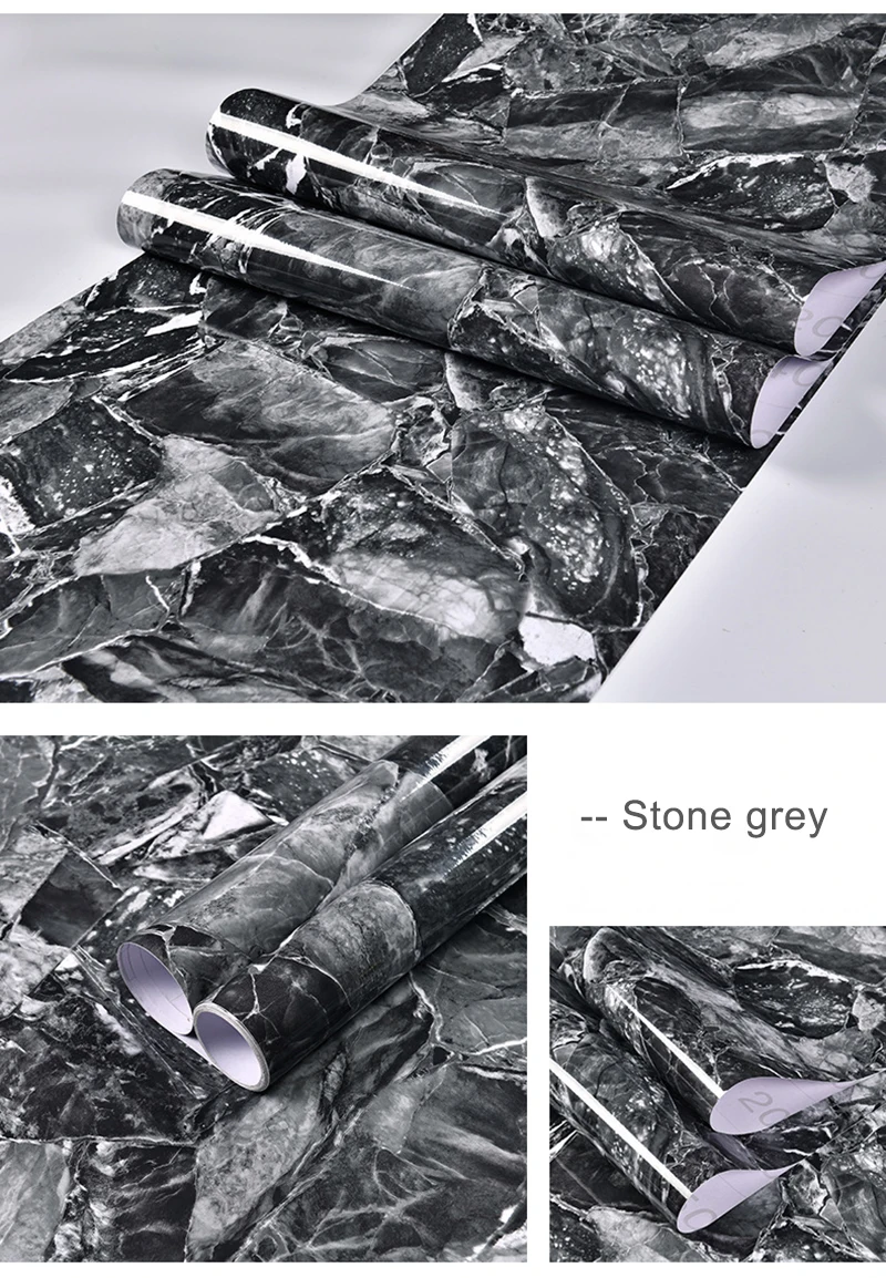 PVC Self-adhesive Kitchen Waterproof And Oil Proof Marble Decal Cabinet Stove Top Desktop Refurbished Wallpaper