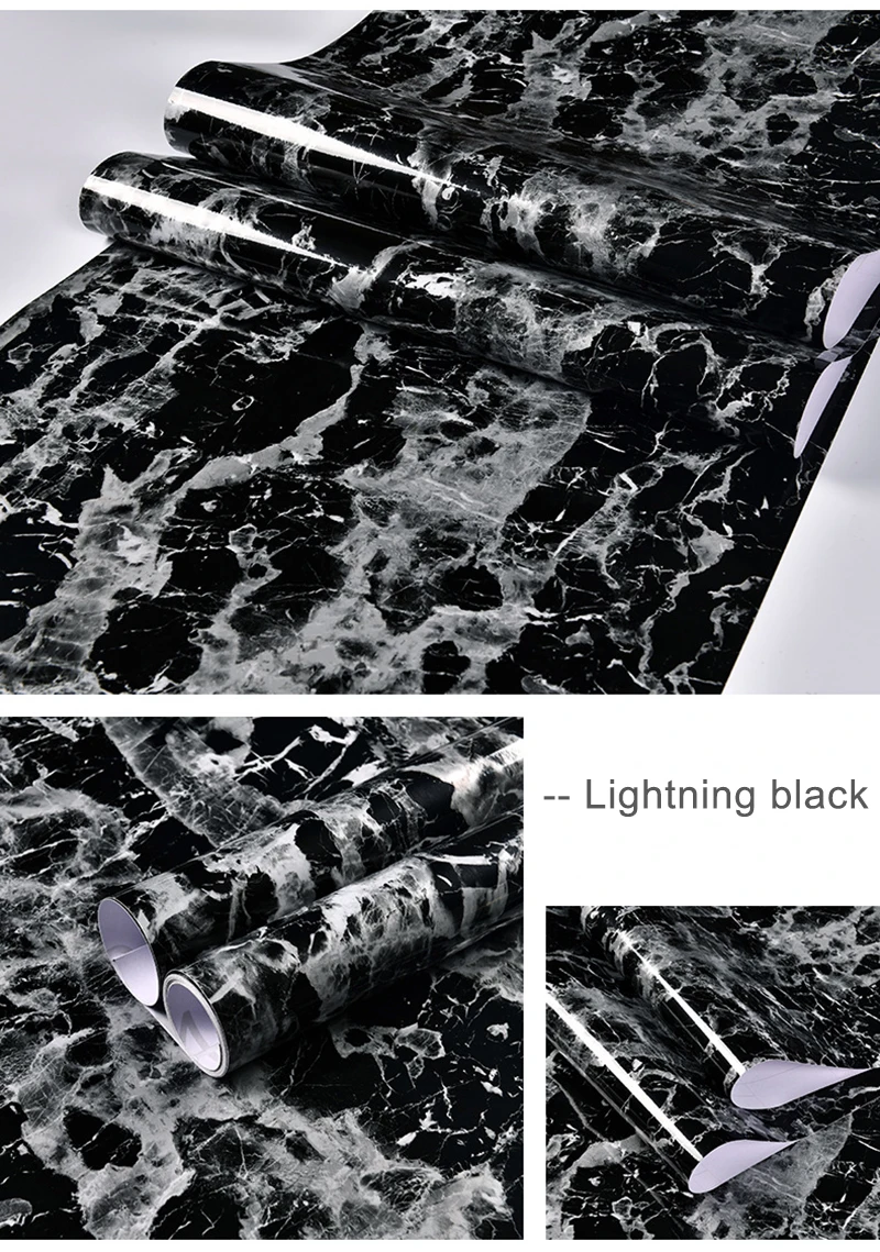 PVC Self-adhesive Kitchen Waterproof And Oil Proof Marble Decal Cabinet Stove Top Desktop Refurbished Wallpaper