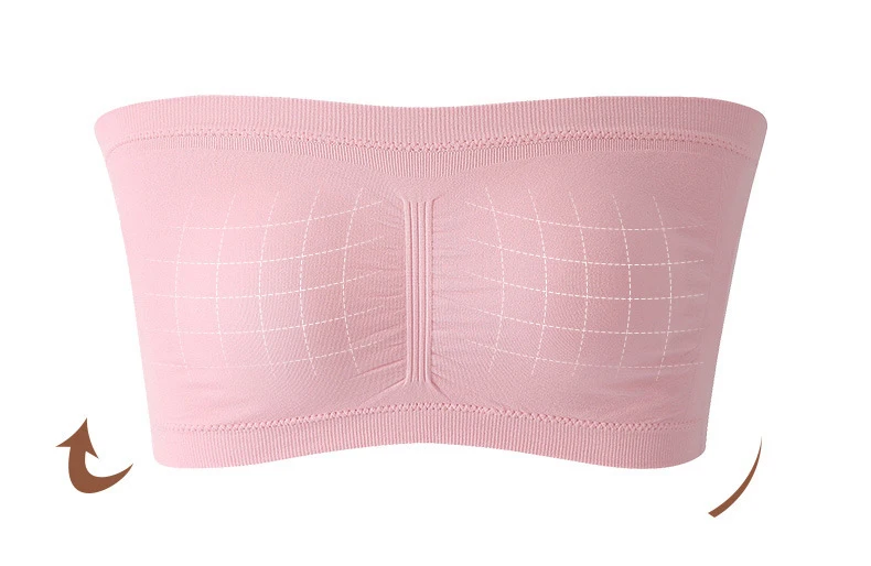 1pcs Women's Bra Plus Size Strapless Bra Thin Removable Chest Cushion Top Stretchy Seamless Invisible Bra S-6XL
