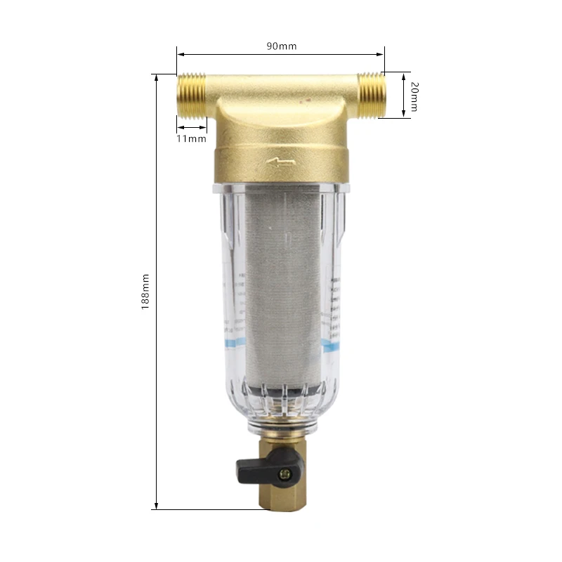 Water Filters Front Purifier Copper Lead Pre-filter Backwash Remove Rust Contaminant Sediment Pipe Stainless Steel Central