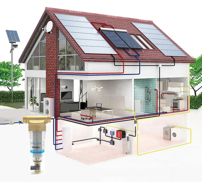 Water Filters Front Purifier Copper Lead Pre-filter Backwash Remove Rust Contaminant Sediment Pipe Stainless Steel Central