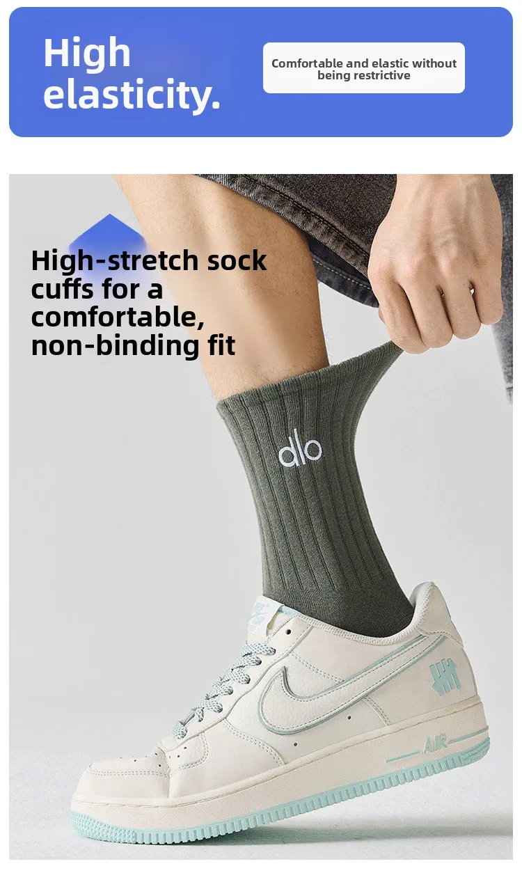 dlo Socks pure cotton anti-odor Suitable for all seasons stockings100% cotton youth students large size basketball sock