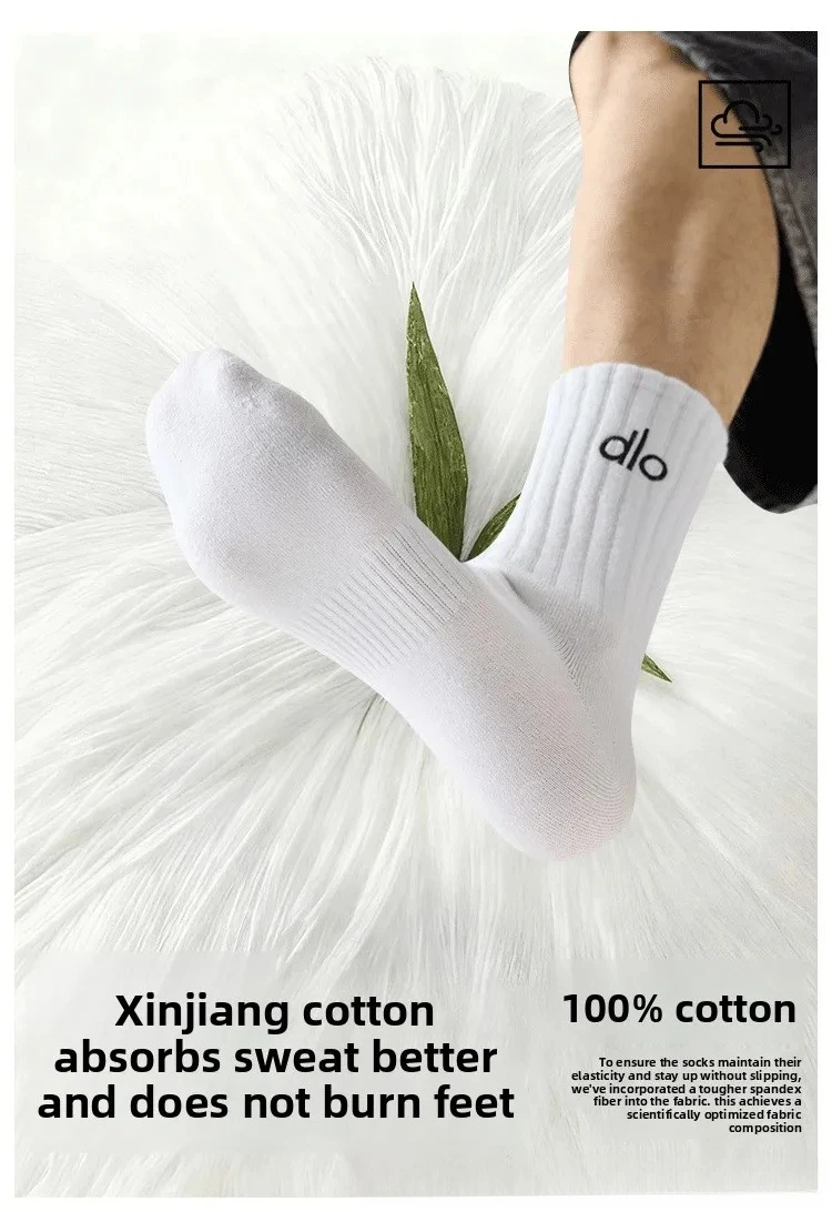 dlo Socks pure cotton anti-odor Suitable for all seasons stockings100% cotton youth students large size basketball sock