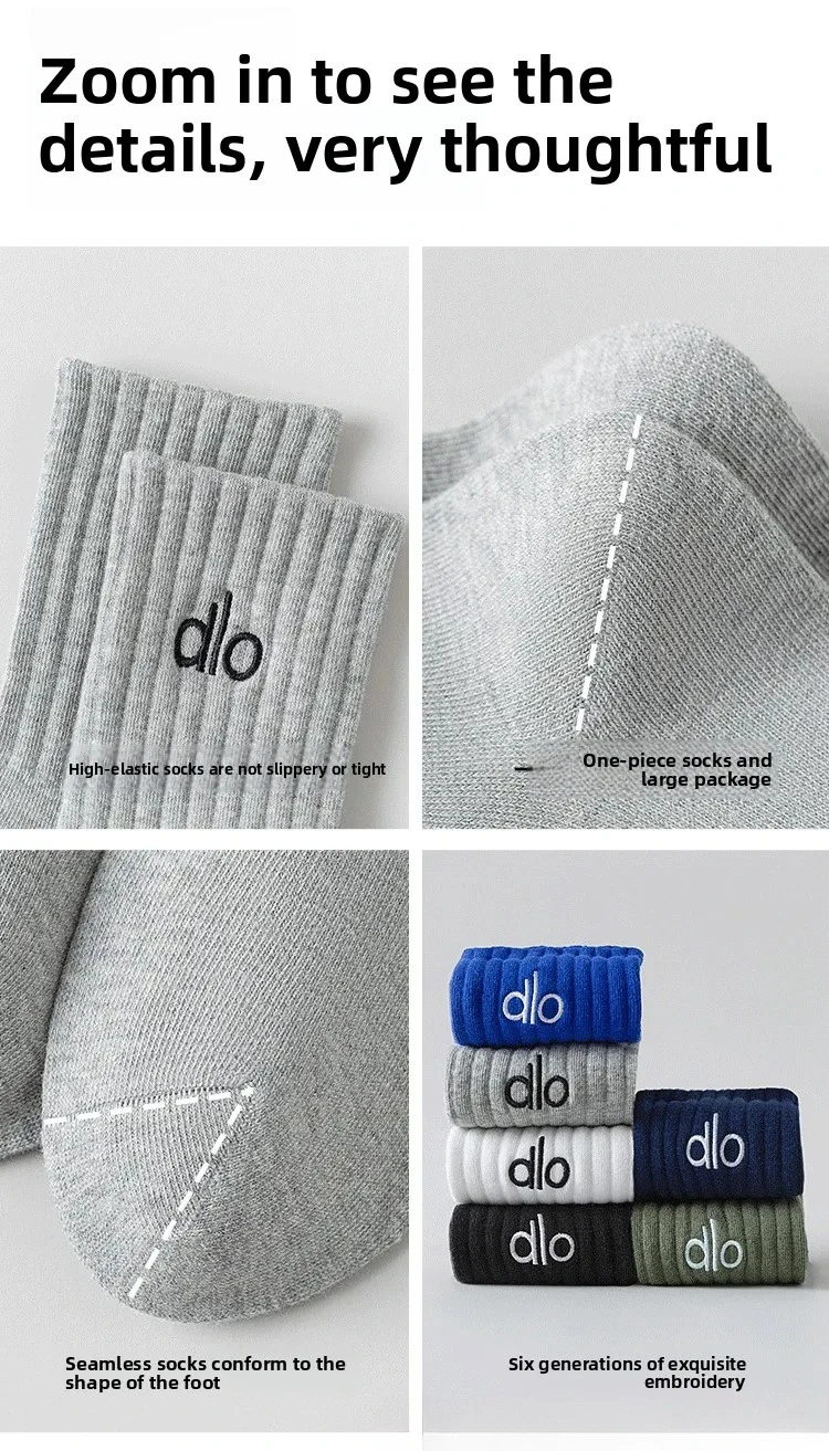 dlo Socks pure cotton anti-odor Suitable for all seasons stockings100% cotton youth students large size basketball sock