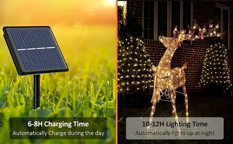 Fairy Lights Solar Garden Lights String Lights with 8 Modes Waterproof Wire Lights for Patio Yard Trees Christmas Party
