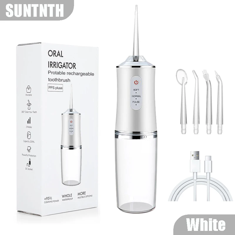 220ml Dental Irrigator Hygiene Portable Oral Cleaning Electric Sonic Teeth Scaler Tooth Calculus Stains Tartar Remover Tool