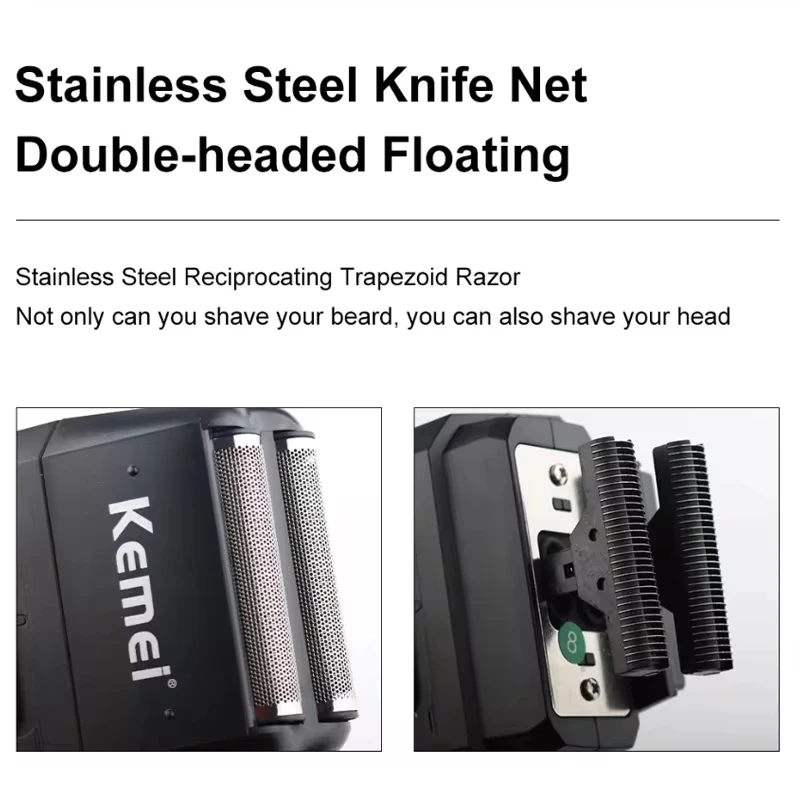 Kemei Professional Electric Hair Clipper Kit Rechargeable Hair Trimmer Shaver For Men USB Charging Beard Razor KM-2797 KM-1102