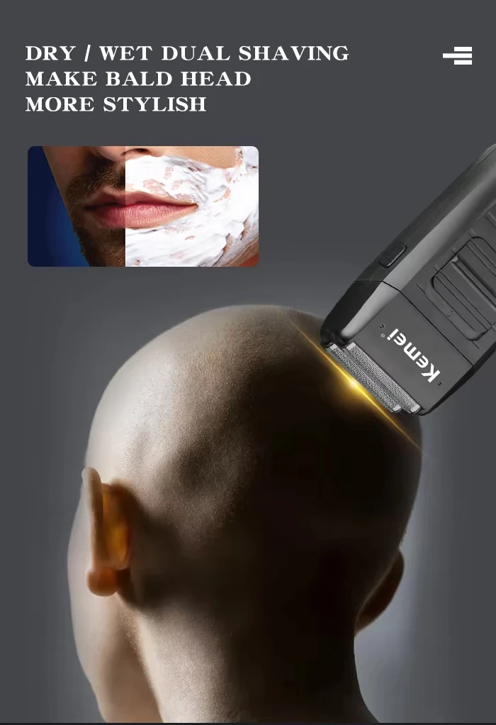 Kemei Professional Electric Hair Clipper Kit Rechargeable Hair Trimmer Shaver For Men USB Charging Beard Razor KM-2797 KM-1102