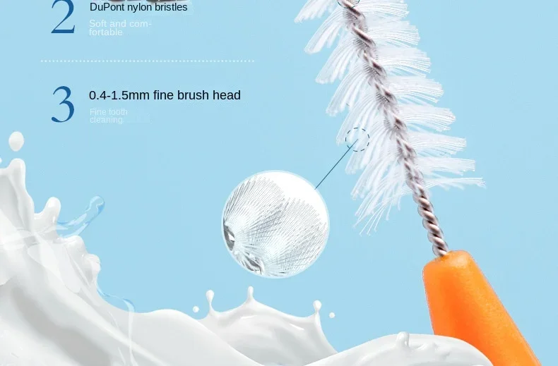 60Pcs 0.6-1.5mm Interdental Brushes Health Care Tooth Push-Pull Escova Removes Food And Plaque Better Teeth Oral Hygiene Tool