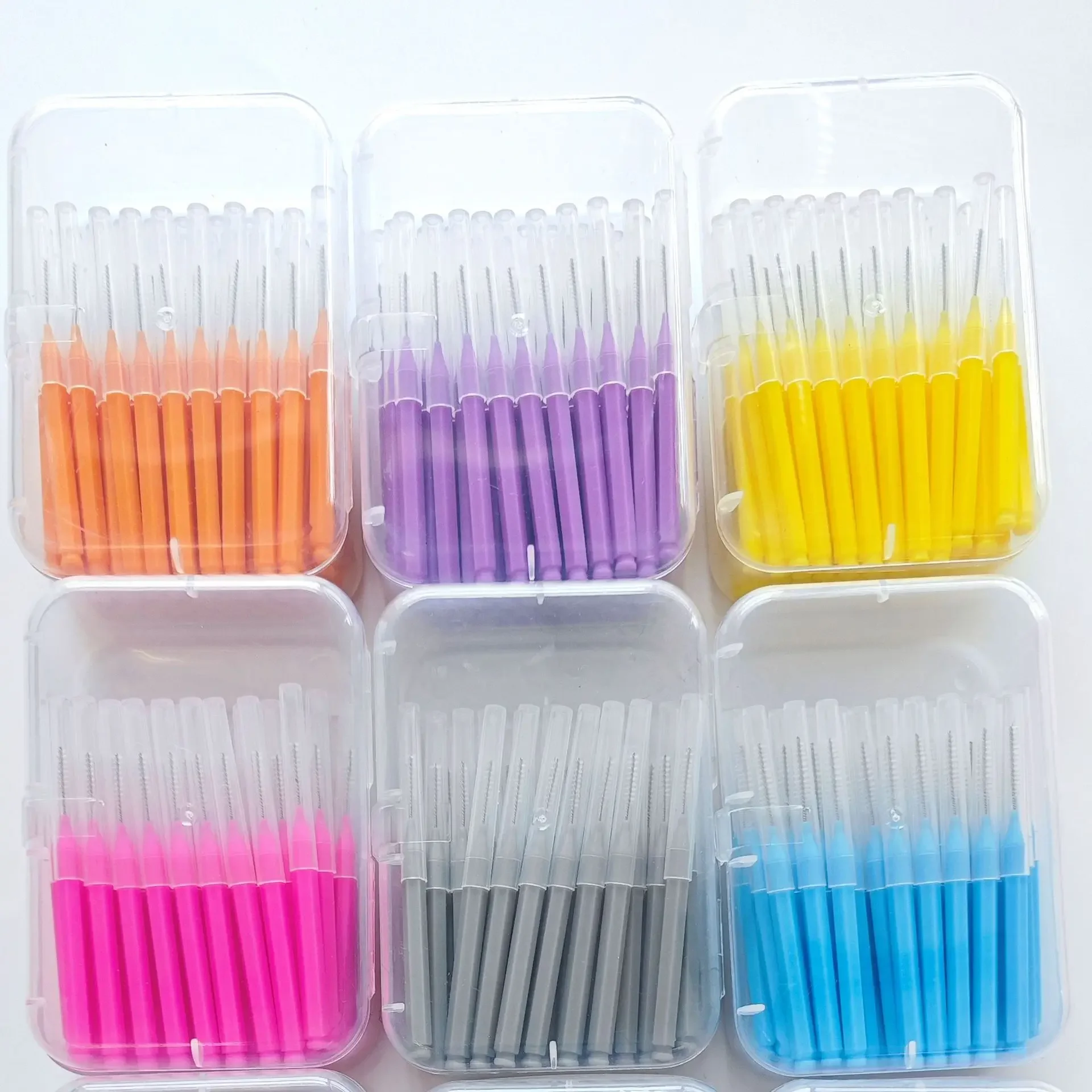 60Pcs 0.6-1.5mm Interdental Brushes Health Care Tooth Push-Pull Escova Removes Food And Plaque Better Teeth Oral Hygiene Tool