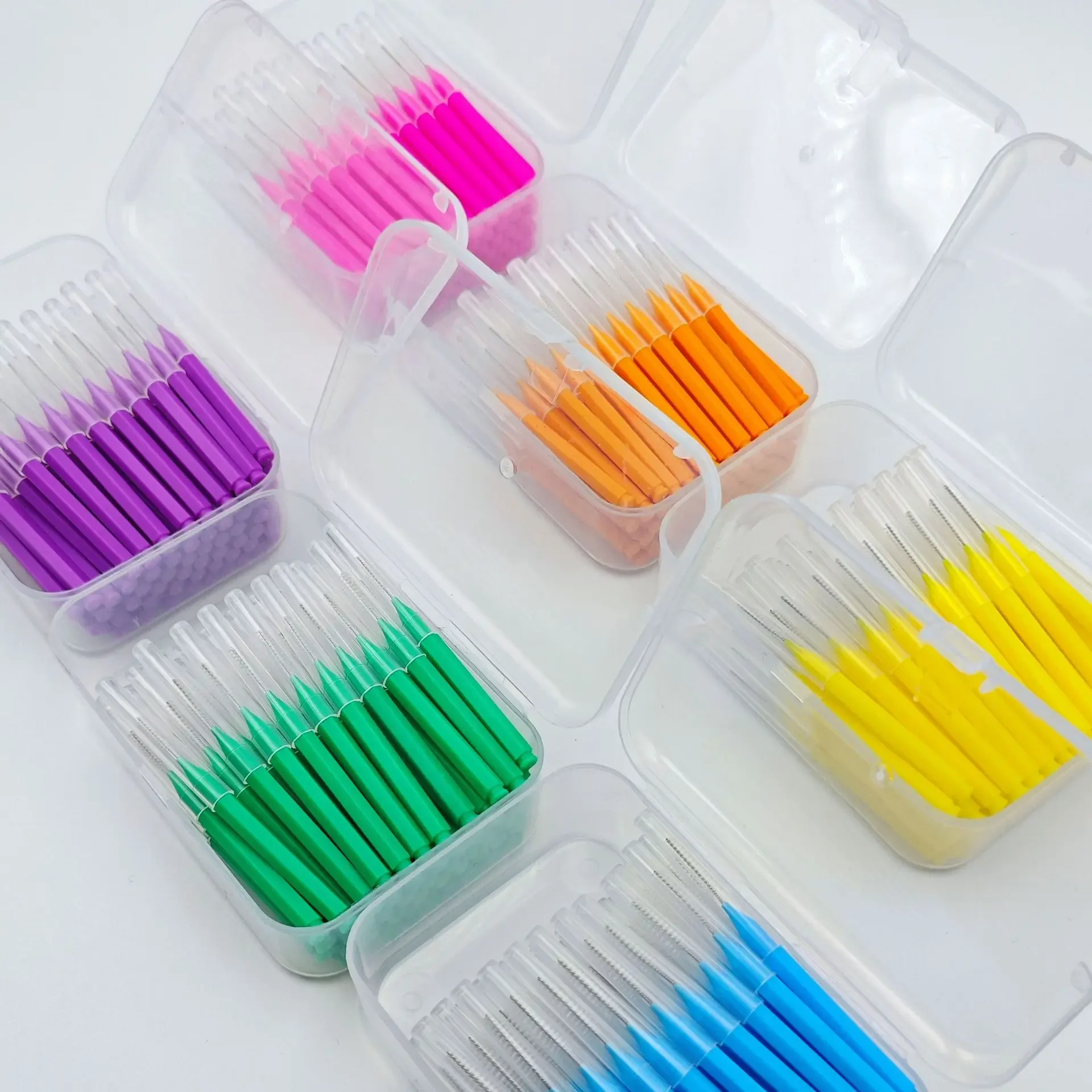 60Pcs 0.6-1.5mm Interdental Brushes Health Care Tooth Push-Pull Escova Removes Food And Plaque Better Teeth Oral Hygiene Tool