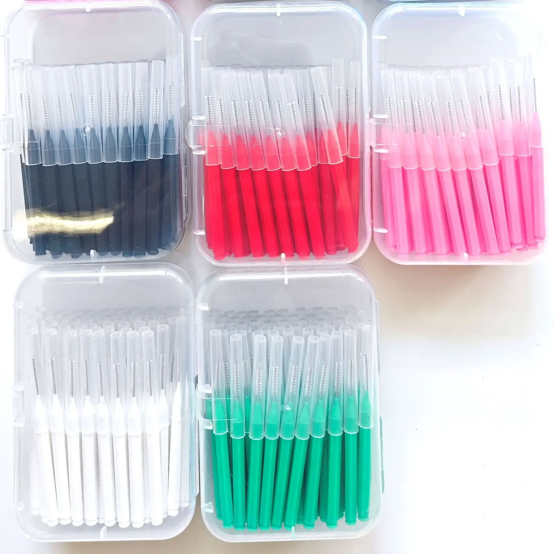 60Pcs 0.6-1.5mm Interdental Brushes Health Care Tooth Push-Pull Escova Removes Food And Plaque Better Teeth Oral Hygiene Tool