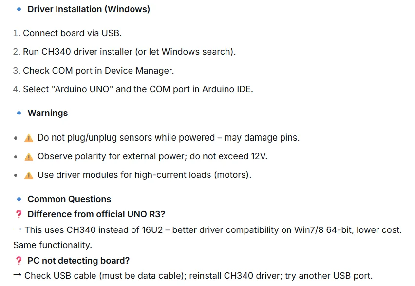 UNO R3 Board ATmega328P Microcontroller CH340 Driver Easy Install with Pin Header Cable for Arduino IDE STEM Learning Reliable