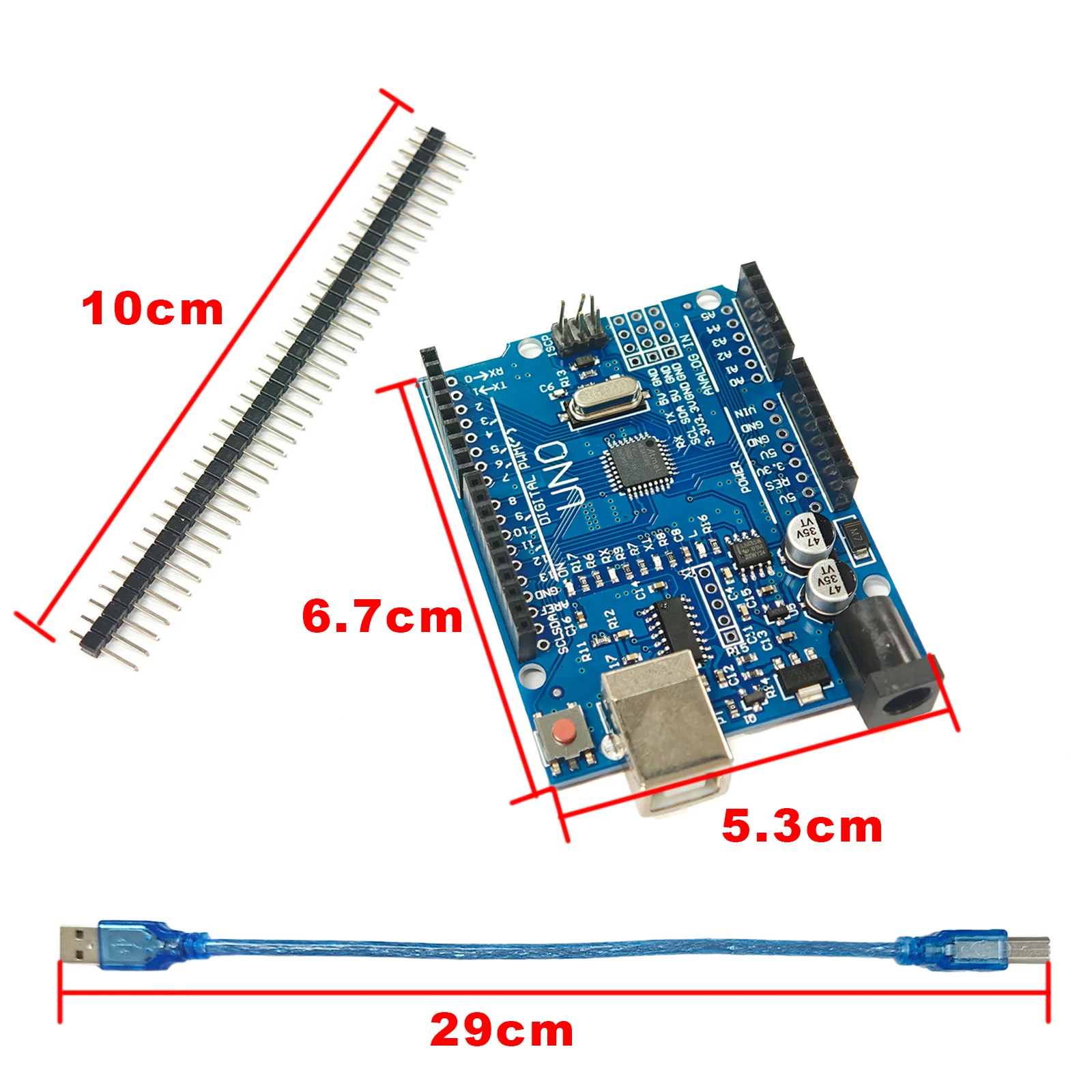 UNO R3 Board ATmega328P Microcontroller CH340 Driver Easy Install with Pin Header Cable for Arduino IDE STEM Learning Reliable