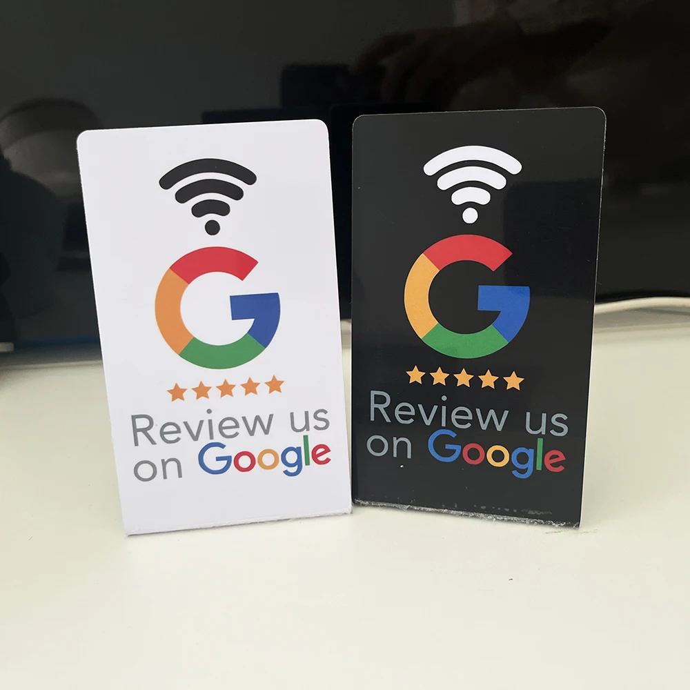 NFC 215 Programmable for Google Review Acrylic Stickers Card NFC Station Table 13.56Mhz Waterproof NFC Review Card