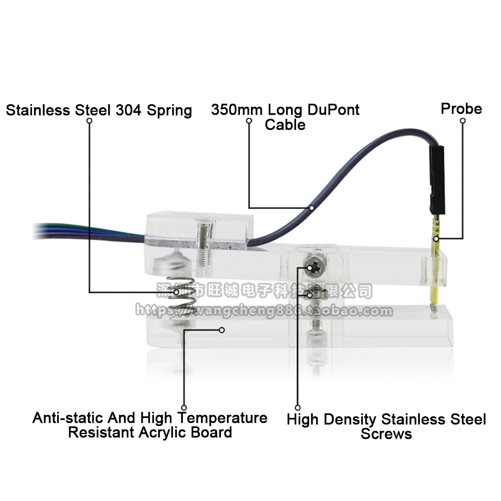 Test stand PCB Clip Single/Double 1.27/2.0/2.54mm Spacing Clamp Fixture Pogo Pin Download Program Burn With Box DuPont