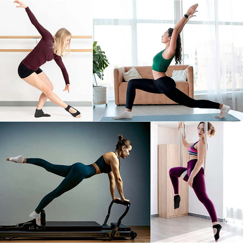 High Quality Women Yoga Socks Anti Slip Two Toe Sport Cotton Pilates Sock Breathable Quick-Dry Ballet Professiona Dance Sock