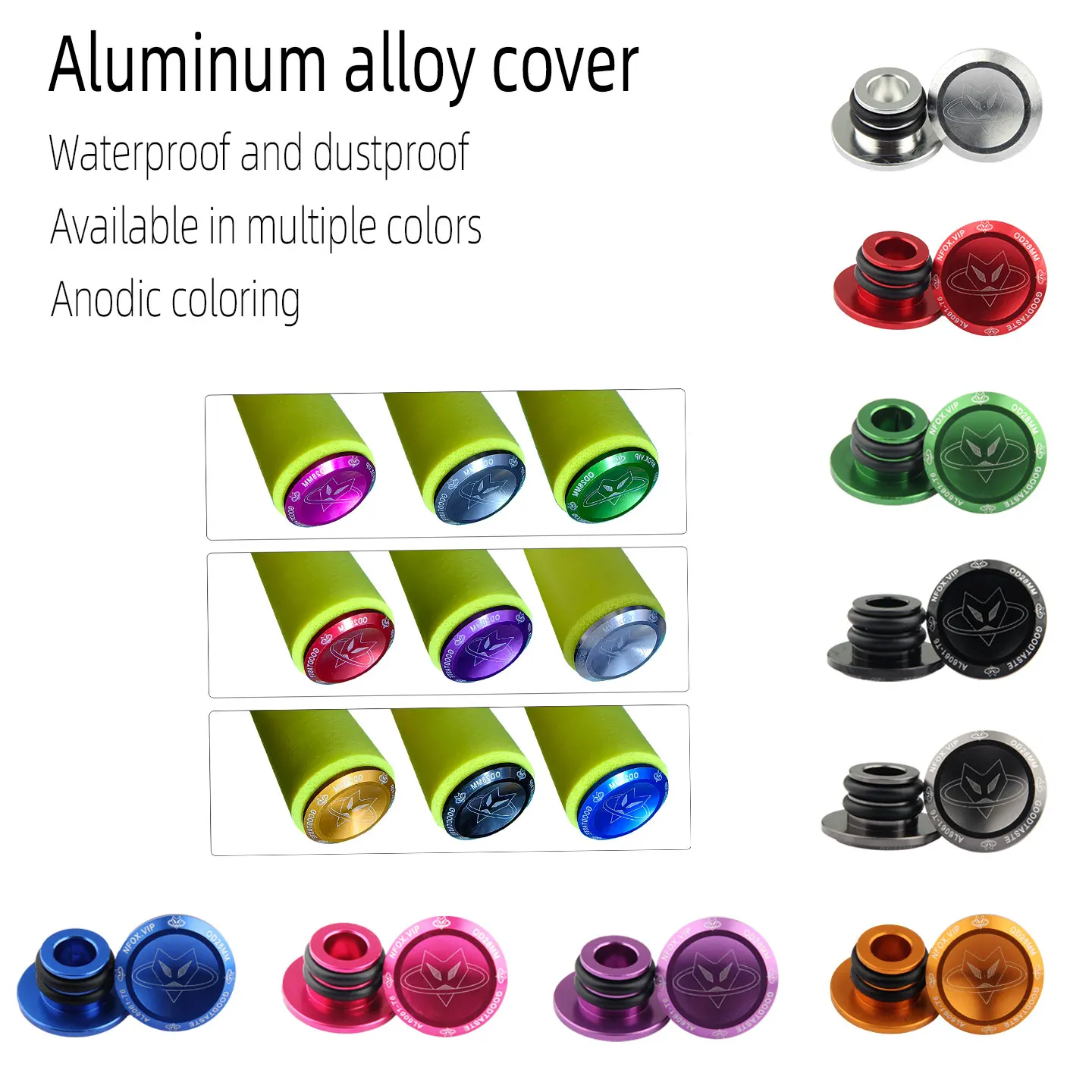 1 Pair Aluminum Alloy Bicycle Handlebar End Plug MTB Road Bike Grips Cycling Handles Grip Caps Stoppers Accessories 9 Color New