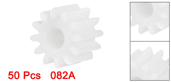 Uxcell 50Pcs 2mm Hole Diameter 082/142A 5x5/4.5x8mm Plastic Shaft Gear with 8/14 Teeth Toy Accessories for DIY Car Robot Motor