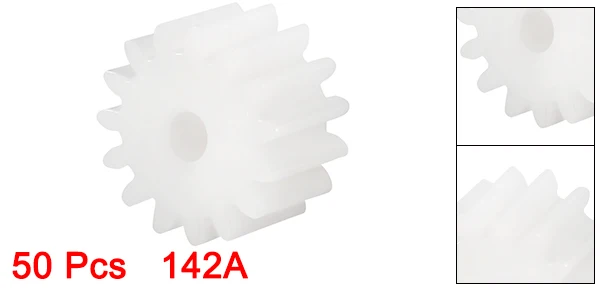 Uxcell 50Pcs 2mm Hole Diameter 082/142A 5x5/4.5x8mm Plastic Shaft Gear with 8/14 Teeth Toy Accessories for DIY Car Robot Motor