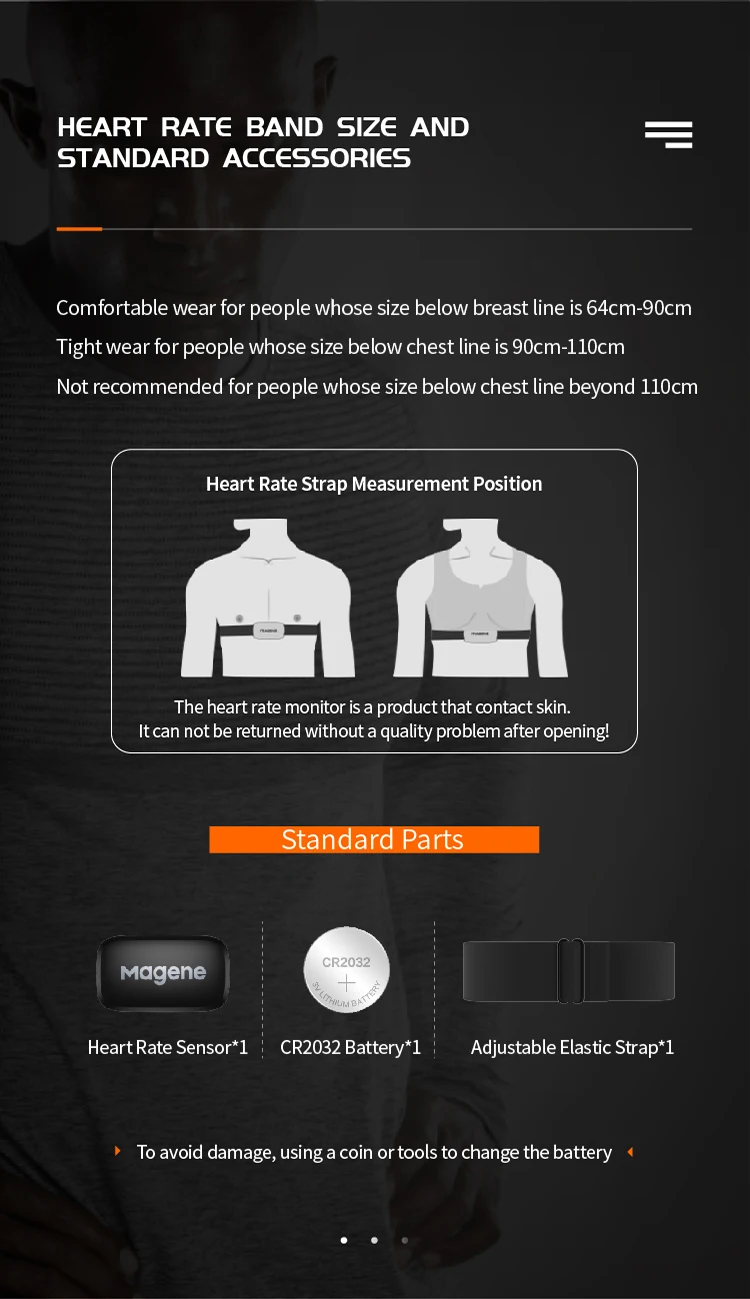 Magene H64 Heart Rate Monitor Mover Bluetooth ANT Sensor With Chest Strap Computer Bike Wahoo Garmin BT Sports