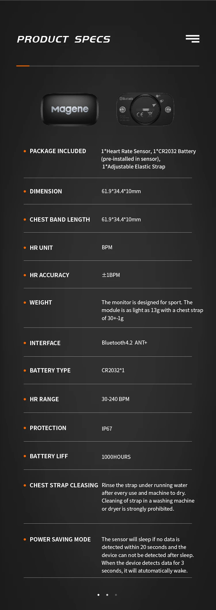 Magene H64 Heart Rate Monitor Mover Bluetooth ANT Sensor With Chest Strap Computer Bike Wahoo Garmin BT Sports