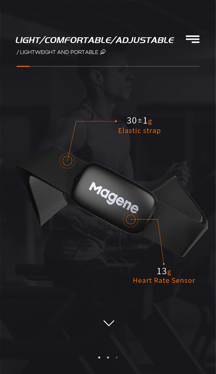 Magene H64 Heart Rate Monitor Mover Bluetooth ANT Sensor With Chest Strap Computer Bike Wahoo Garmin BT Sports