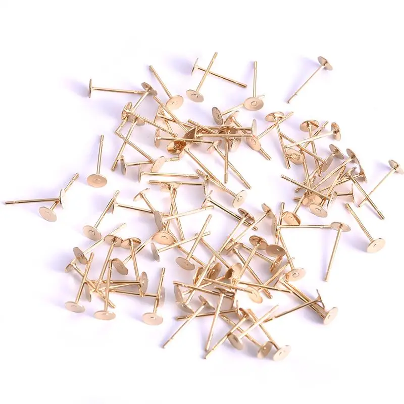 20pcs Stainless Steel Dia 4/5/6/8/10mm Stud Earrings Back Plug Ear Pins Ball Needles for DIY Jewelry Making Findings