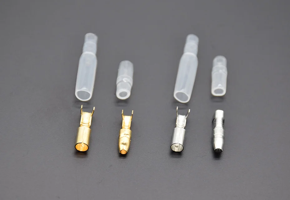 100pcs/25set Car Auto Motorcycle Bullet Terminals 4mm Male Female Wire Bullet Crimp Connectors Terminal With Insulation Sheath