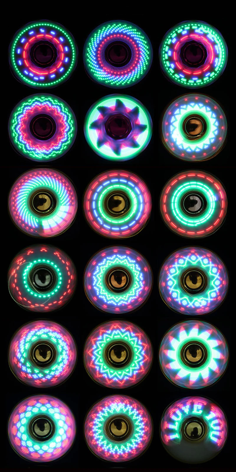6colors Creative LED Light Luminous Fidget Spinner Changes Hand Spinner Golw in the Dark Stress Relief Toys For Kids