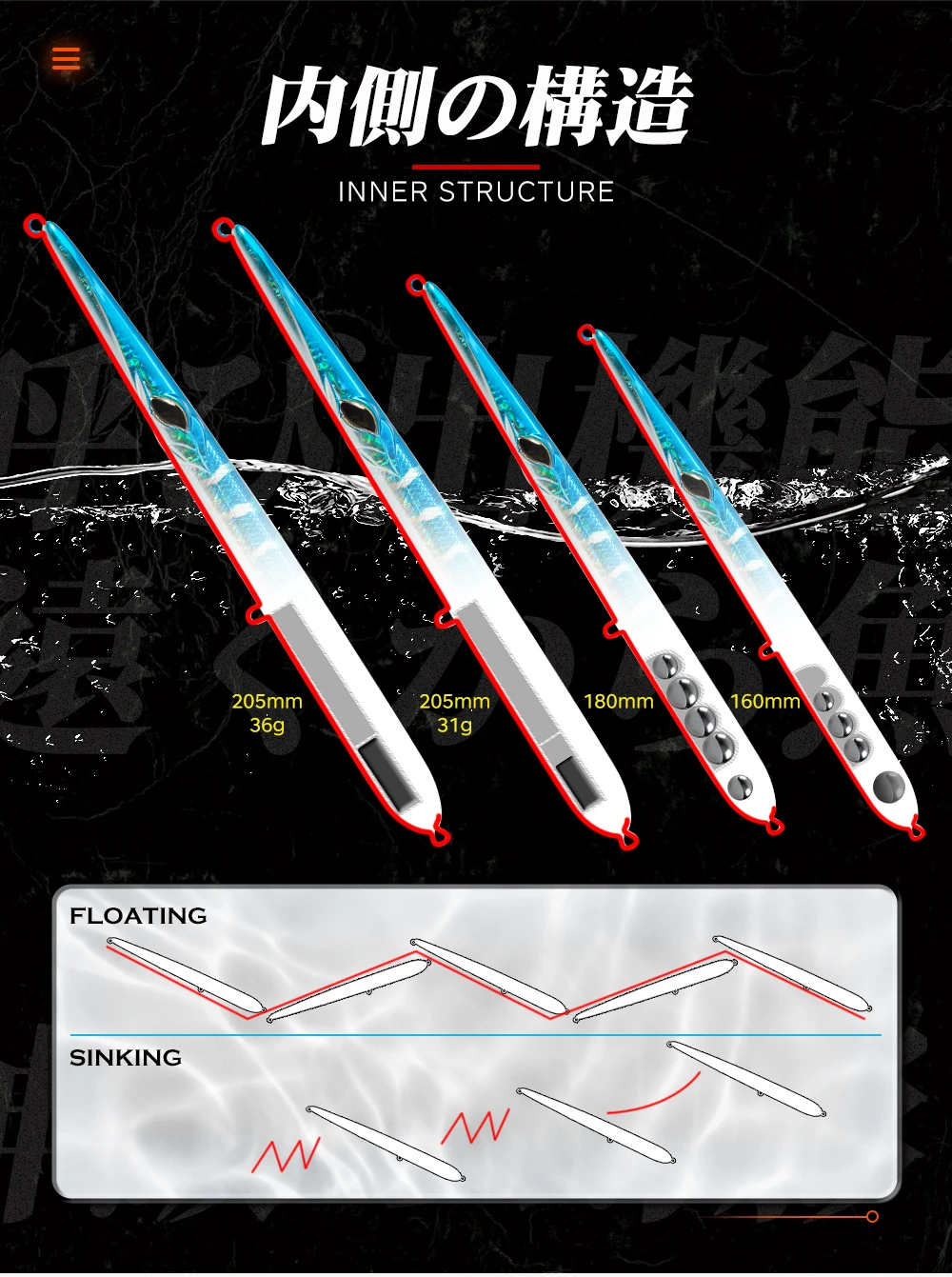 Hunthouse Needle Fishing Lure Long Casting Pencil Stickbait 18/24/31/36g Floating&Sinking For Pike Garfish Tackle Pesca