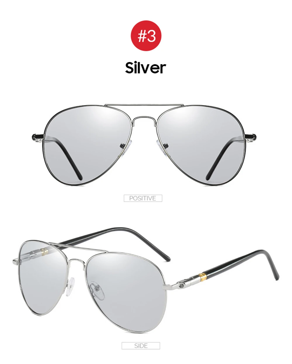 VIVIBEE Photochromic Sunglasses Mens Aviation Polarized UV400 Day and Night Vision Driving Sun Glasses Women Titanium Goggles