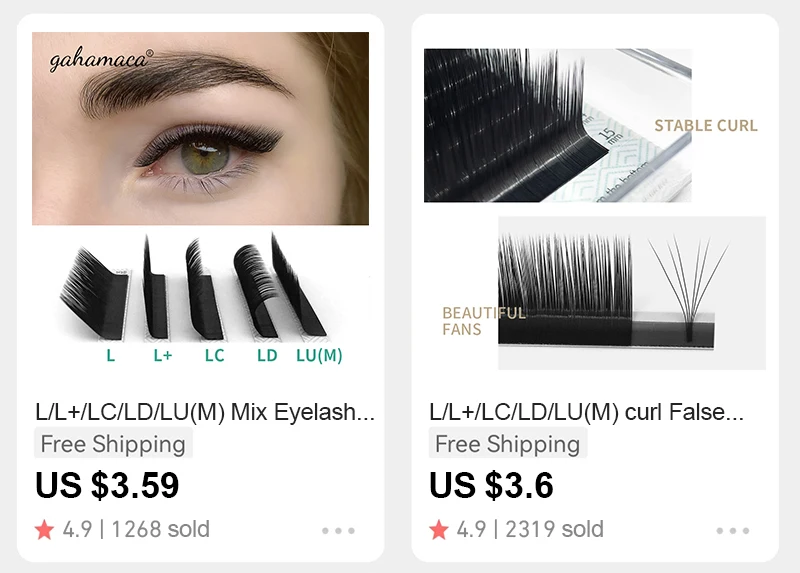 GLAMLASH Mix 7~15/15-20/20-25mm Handmade Korean Pbt J/B/C/D/L/LU(M) CURL Eyelash Extension Natural Soft Faux Mink Lash