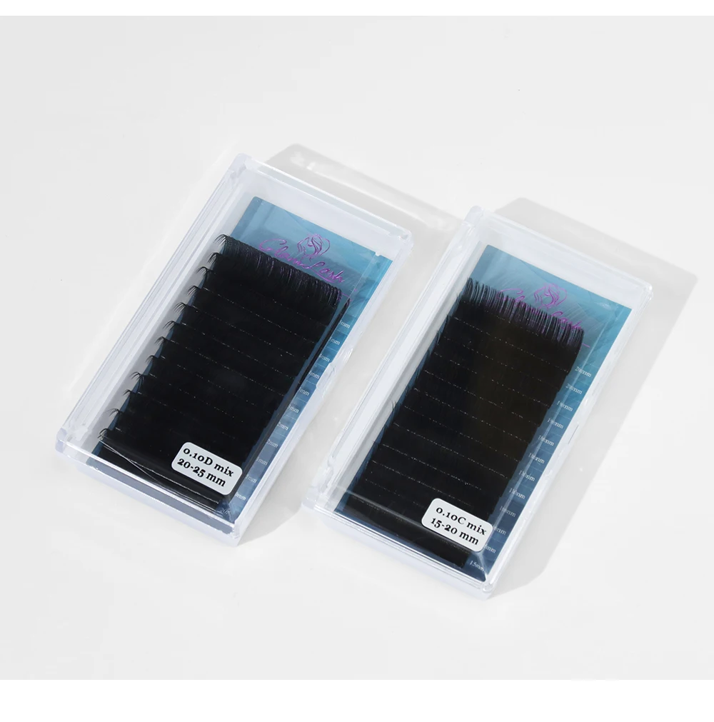 GLAMLASH Mix 7~15/15-20/20-25mm Handmade Korean Pbt J/B/C/D/L/LU(M) CURL Eyelash Extension Natural Soft Faux Mink Lash