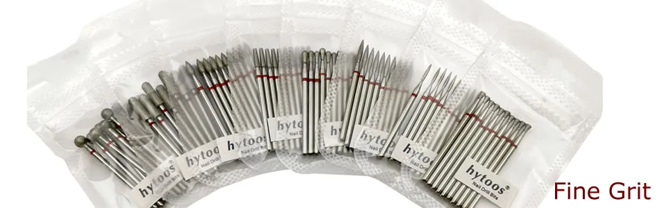 HYTOOS 10pcs/Set Nail Drill Bits Diamond Cutters for Manicure Cuticle Burr Milling Cutter for Pedicure Nails Accessories Tools