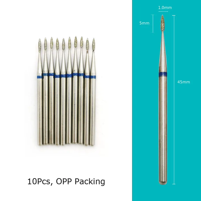 HYTOOS 10pcs/Set Nail Drill Bits Diamond Cutters for Manicure Cuticle Burr Milling Cutter for Pedicure Nails Accessories Tools