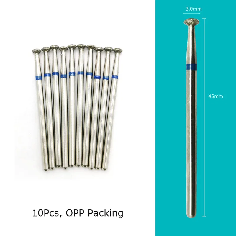 HYTOOS 10pcs/Set Nail Drill Bits Diamond Cutters for Manicure Cuticle Burr Milling Cutter for Pedicure Nails Accessories Tools